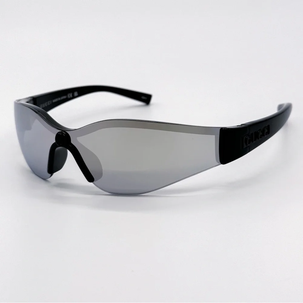 NEW GUCCI GG1651S 004 MASK BLACK SILVER UNISEX SUNGLASSES GUCCI